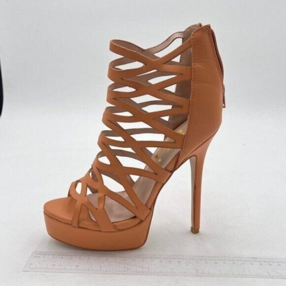 FSJ Nude Sexy Gladiator Sandals Cutout Open Toe Platform Ankle Boots Dress Shoes
